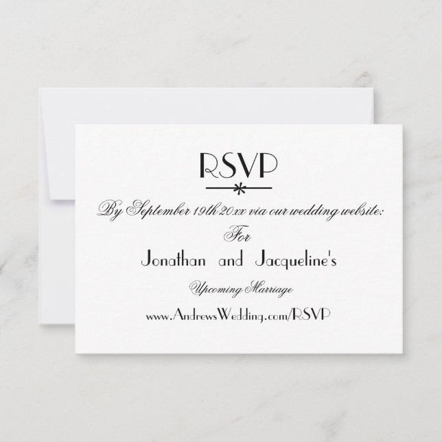 Simple Elegant Script Chic Wedding RSVP Card (Front)