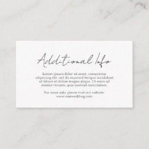 Simple Elegant Script Classic Minimalist Wedding Enclosure Card