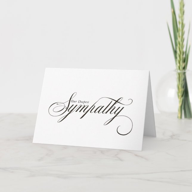 Simple Elegant Script Condolence Sympathy Card (Front)