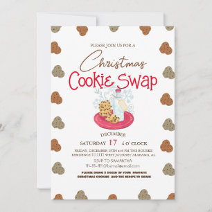 Simple Elegant Script Cookie swap Christmas Party  Invitation