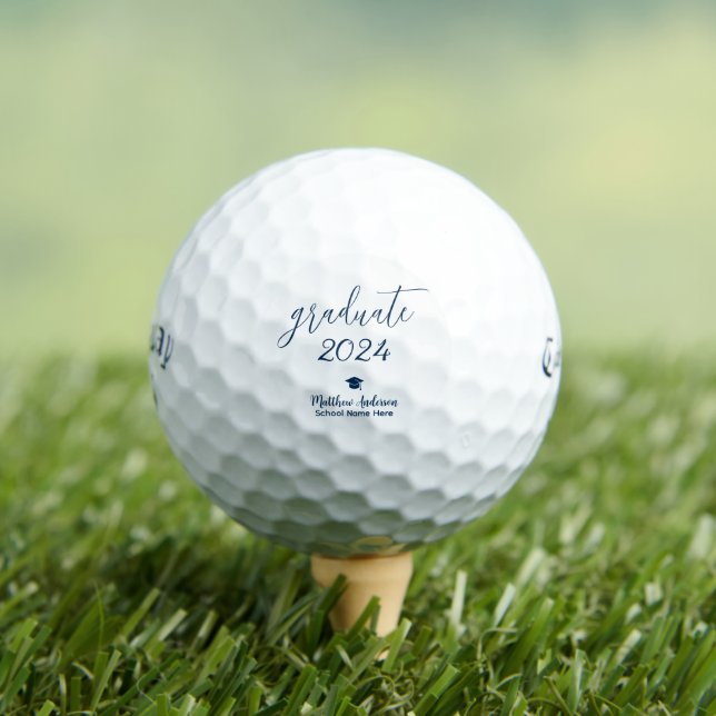 Simple Elegant Script Graduate 2024 Graduation Golf Balls (Insitu Tee)