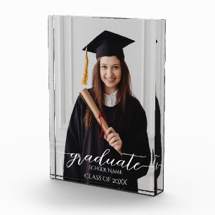 Simple Elegant Script Graduate Graduation Photo