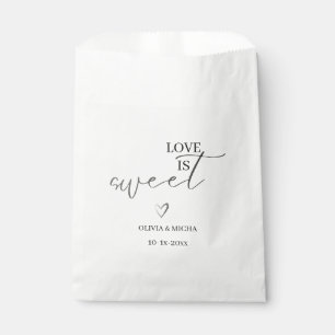 simple elegant script Love is sweet wedding favour Bag
