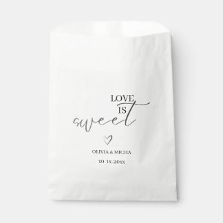 simple elegant script Love is sweet wedding favour Bag