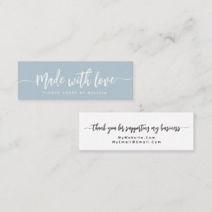 Simple Elegant Script Made with Love Small  Mini Business Card