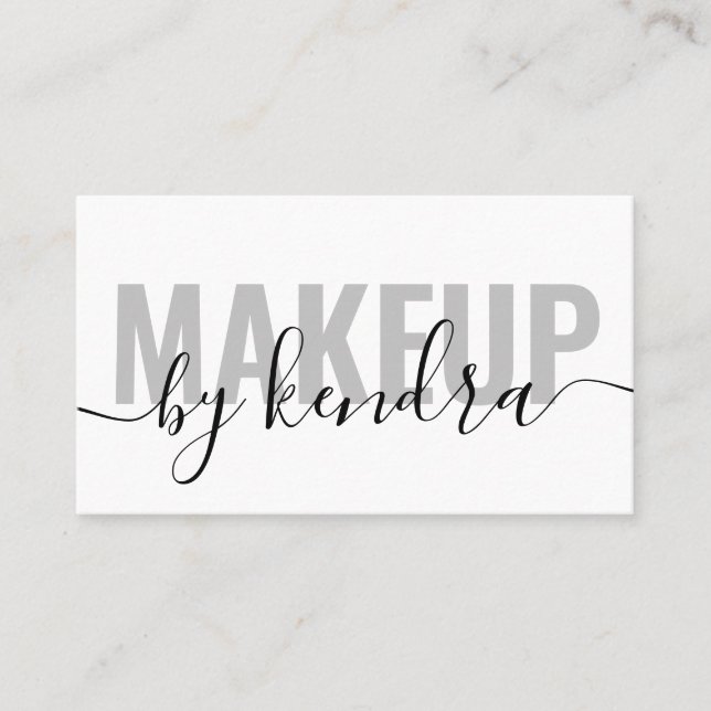 Simple Elegant Script Makeup Artist Business Card (Front)