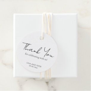 Simple Elegant Script Minimalist Classic Wedding Favour Tags
