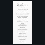 Simple Elegant Script Minimalist Classic Wedding Program<br><div class="desc">Classic black and white wedding program featuring a simple design with a modern,  minimalist touch.  Accent words are in an elegant script typography and the remaing text is in a traditional serif font.</div>