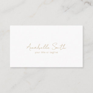 Simple Elegant Script Minimalist Gold Modern Business Card