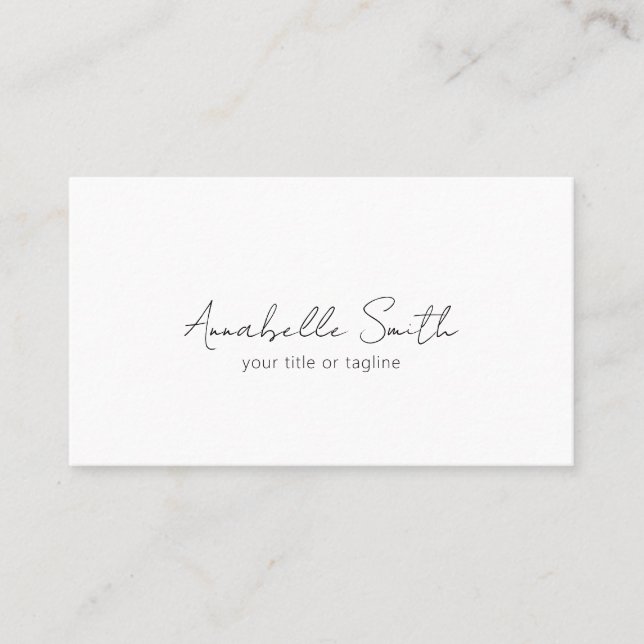 Simple Elegant Script Minimalist Modern Business Card (Front)