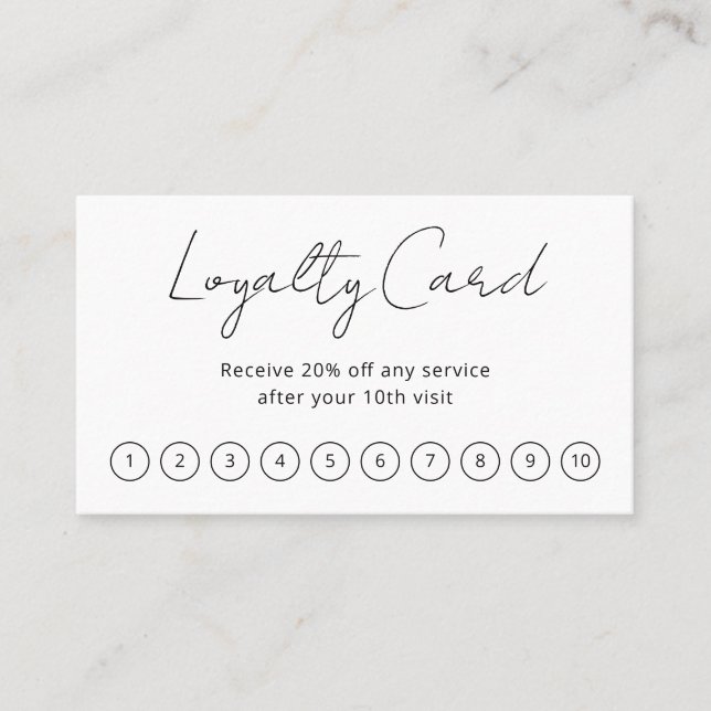 Simple Elegant Script Minimalist Modern Loyalty Card (Front)