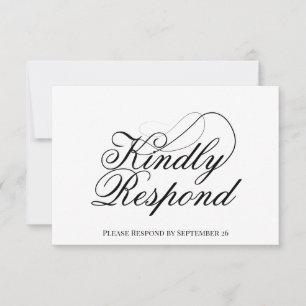 Simple Elegant Script Minimalist Wedding RSVP Card
