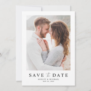 Simple Elegant Script Modern Photo Wedding Save The Date