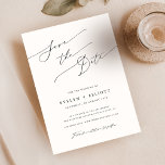 Simple Elegant Script Modern Wedding Save The Date<br><div class="desc">Mark your calendars with a touch of elegance; this Simple Elegant Script Modern Wedding Save The Date Card is a symphony of minimalist design and timeless charm. Featuring a handwritten calligraphy script that dances across a neutral, black and white backdrop, each card is a prelude to the classic, formal wedding...</div>