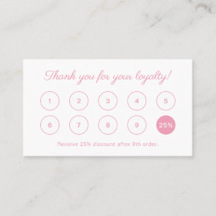 Simple Elegant Script Monogram Girly Baby Pink Loyalty Card