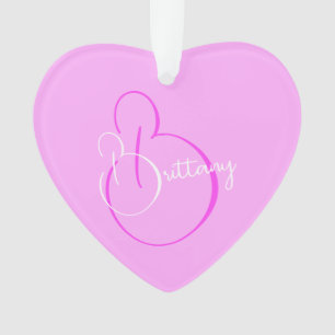 Simple Elegant Script Personalised Lilac Heart Ornament