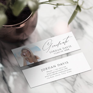 Simple Elegant Script Photo Graduate Name Card