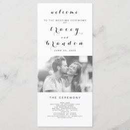 Simple Elegant Script Photo Modern Wedding Program