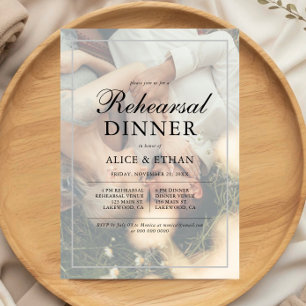 Simple Elegant Script Photo Rehearsal Dinner Invitation