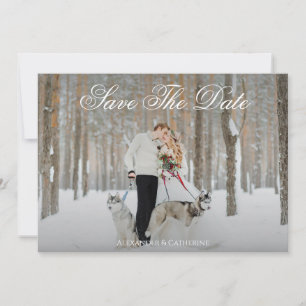 Simple Elegant Script Photo Save The Date Invitation
