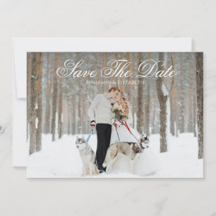 Simple Elegant Script Photo Save The Date Invitation
