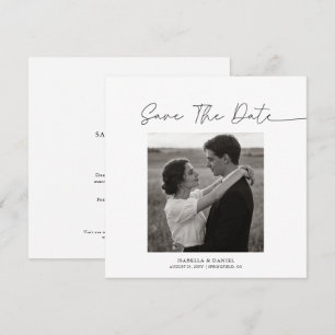 Simple Elegant Script Photo Text Wedding Save The Date