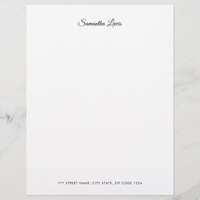 Simple Elegant Script Professional  Custom Letterhead (Front)