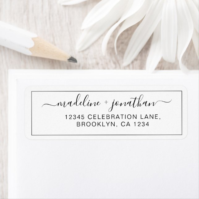 Simple Elegant Script Return Address Return Address Label (Insitu)