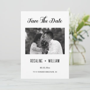 Simple Elegant Script Save The Date Wedding Photo  Invitation