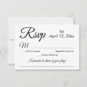 Simple Elegant Script Song Request Wedding RSVP Card