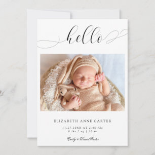 Simple Elegant Script Swashes Minimalist Modern Announcement