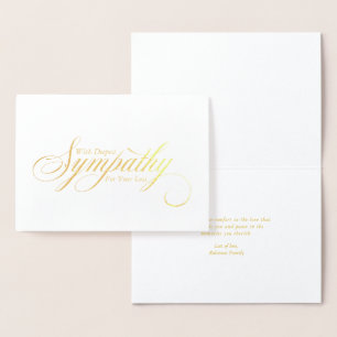 Simple Elegant Script Sympathy Condolence Foil Card