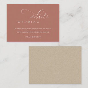 Simple Elegant Script Terracotta Wedding Website Enclosure Card