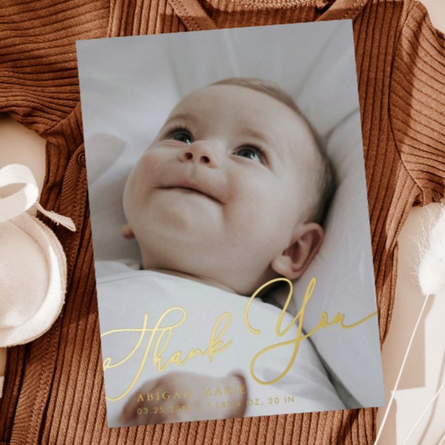 Simple Elegant Script Thank You Baby Announcement (Creator Uploaded)