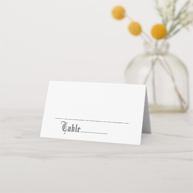 Simple Elegant Script Wedding Table Seating Number Place Card (Front)
