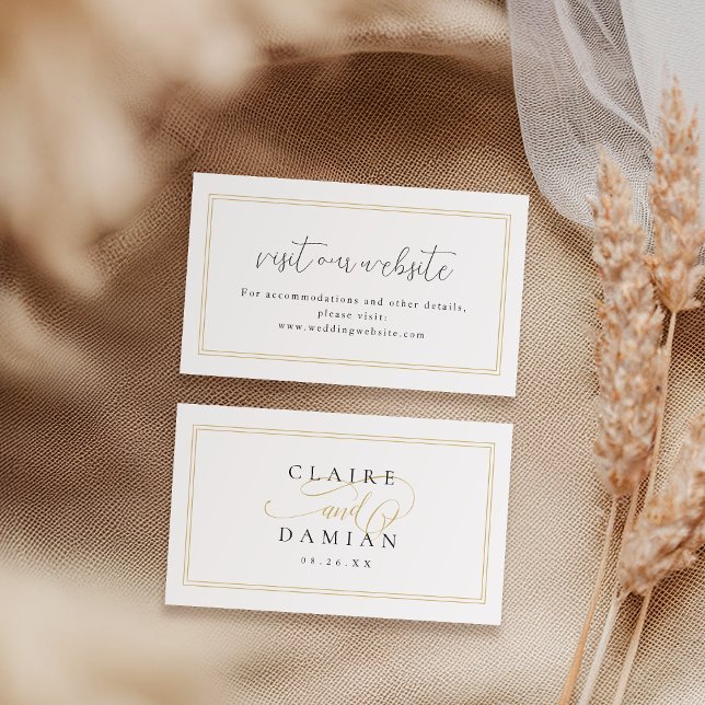 Simple elegant script wedding website Insert card (Simple elegant script wedding website Insert card)