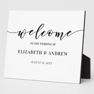 Simple Elegant Script Wedding Welcome Sign Plaque