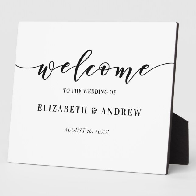 Simple Elegant Script Wedding Welcome Sign Plaque (Side)