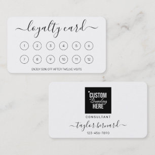Simple Elegant Script White Loyalty Card