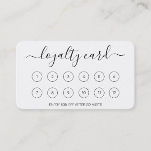 Simple Elegant Script White Loyalty Card