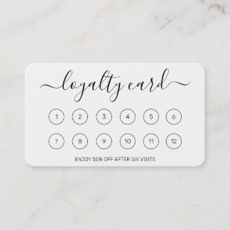 Simple Elegant Script White Loyalty Card