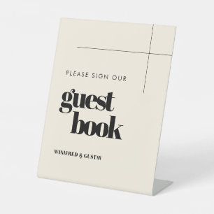 Simple elegant Sign our Guestbook Pedestal Sign