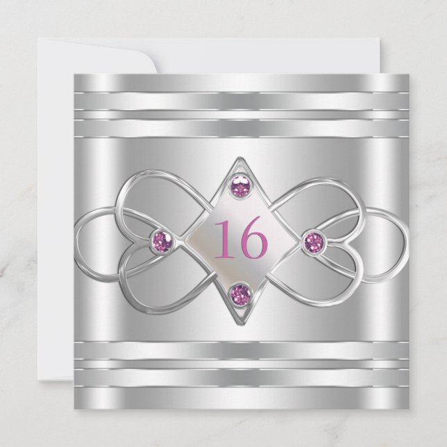 Simple Elegant Silver Invite (Front)