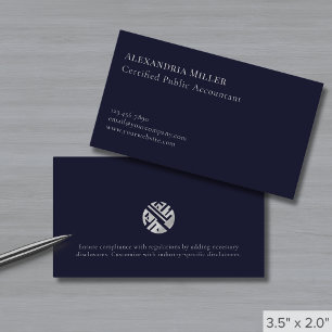 Simple Elegant Silver Logo Business Card