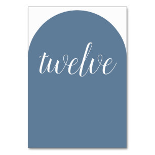 Simple Elegant Slate Blue Rounded Table Number
