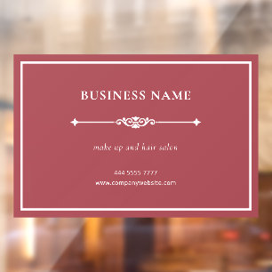 Simple Elegant Small Business White on Dusty Red