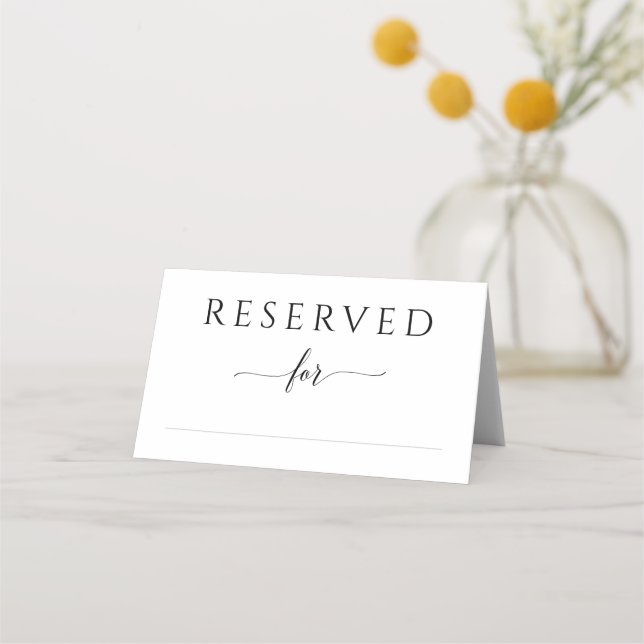 Simple Elegant Small Wedding Reserved Cards (Front)