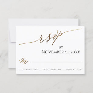 Simple, Elegant, Smooth Gold Typography RSVP Card