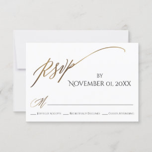 Simple, Elegant, Smooth Gold Typography RSVP Card