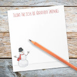 Simple Elegant Snowman Modern Christmas Notepad<br><div class="desc">This design features a nautical beach,  marine animal ocean sea life design,  with a cute orca willer whale fish,  trendy from the desk of,  an elegant modern stylish simple,  a minimalist chic script,  basic personalized name,  customized notepads,  classic template stylish perfect,  blue  black white</div>